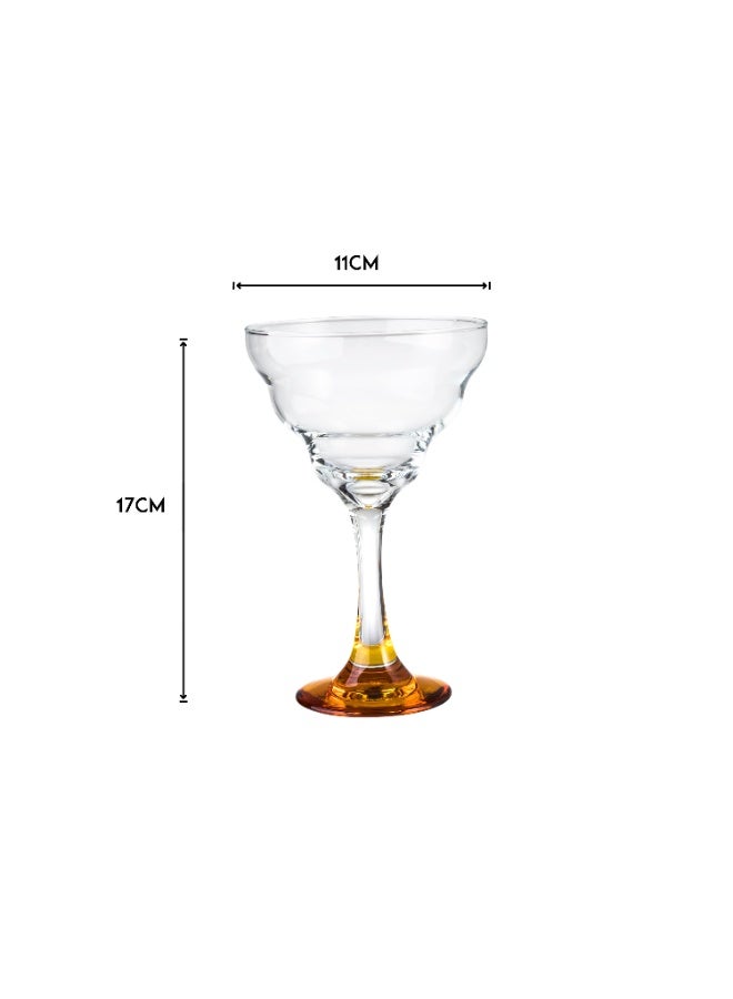 LIBBEY 🍹 Libbey Margarita Glass Set – 4 Elegant Glass Glasses with a Colorful Base 🌈 | 355ml Capacity – 17cm Height - Image 5